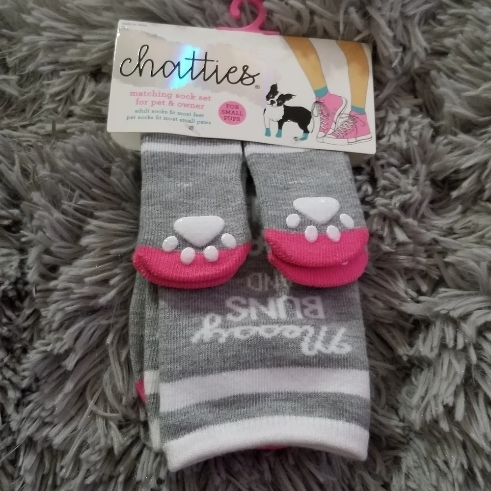 NWT Chatties Matching Sock Set For Pet And Owner For Small Pups